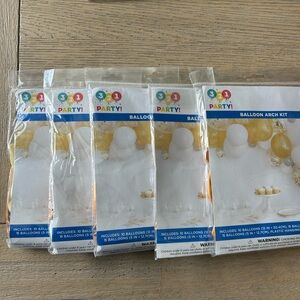 (5) Gold and White Balloon Arch Kits plus 10 walkway lanterns.